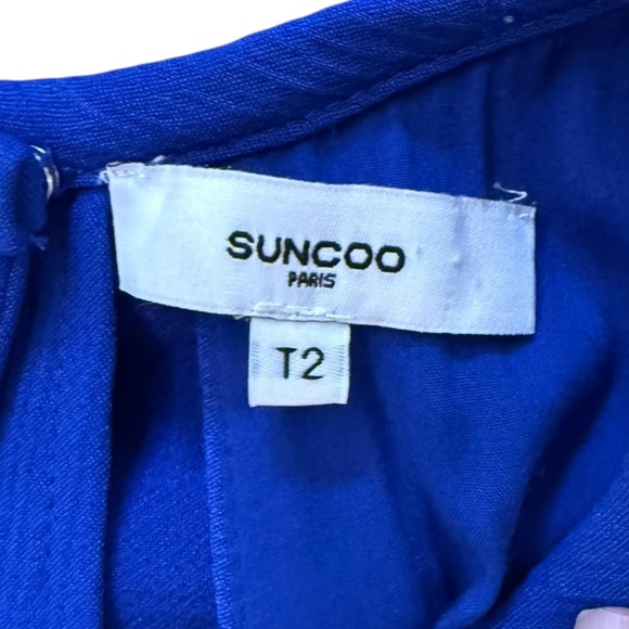 SUNCOO Paris Cyrus Electric Blue Mini Dress Open Back Sleeveless Pockets Size 12 - Picture 12 of 16
